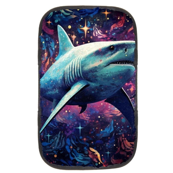 Shark Soft Furry Printed Car Armrest Pad Armrest Accessory Armrest Cover 12.5x8.2 Inch Comfortable
