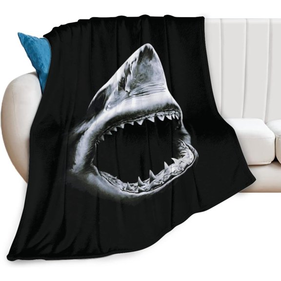 Shark Soft Throw Blanket All Season Microplush Thick Warm Blankets Tufted Fuzzy Flannel Throws Blanket for Bed Sofa Couch 50"x40"