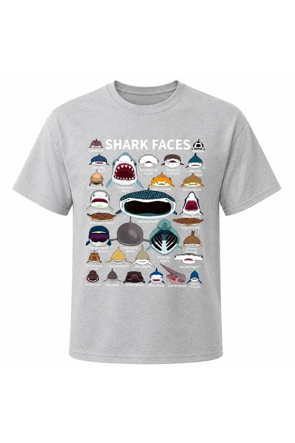 Shark Species Graphic T-Shirt, Unisex Classic Fit Cotton Tee