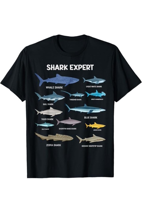 Shark Species Tee For Men , S & Toddler Boys Shark T-Shirt All Size S-5Xl
