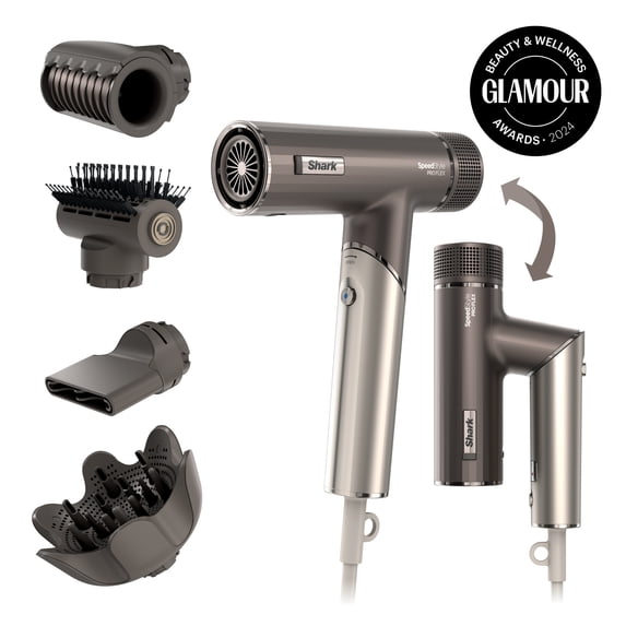 Shark SpeedStyle Pro FLEX High-Velocity Hair Dryer, Scalp Shield, Lightweight Ionic, No Heat Damage, HD542