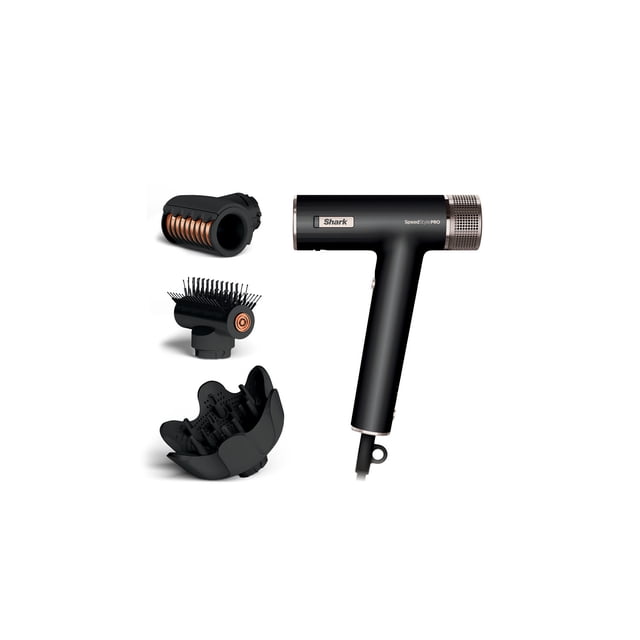 Shark SpeedStyle Pro Hair Dryer, Scalp Shield, IQ Speed, Curly & Coily Hair, No Heat Damage, HD732 Black