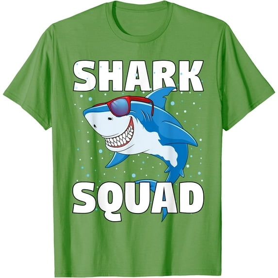 Shark Squad Birthday Party Softstyle Unisex T-Shirt,Lime Color,Size 3T