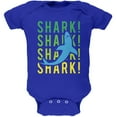 thumbnail image 1 of Shark Stacked Repeat Soft Baby One Piece Royal 0-3 M, 1 of 1