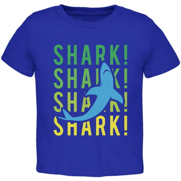 Shark Stacked Repeat Toddler T Shirt Royal 2T