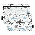 thumbnail image 1 of Shark Starfish Boat 2 Pack Pencil Pouch for 3 Ring Binder Smooth Zipper Folders with Pockets Clear Window Pencil Case, 1 of 6