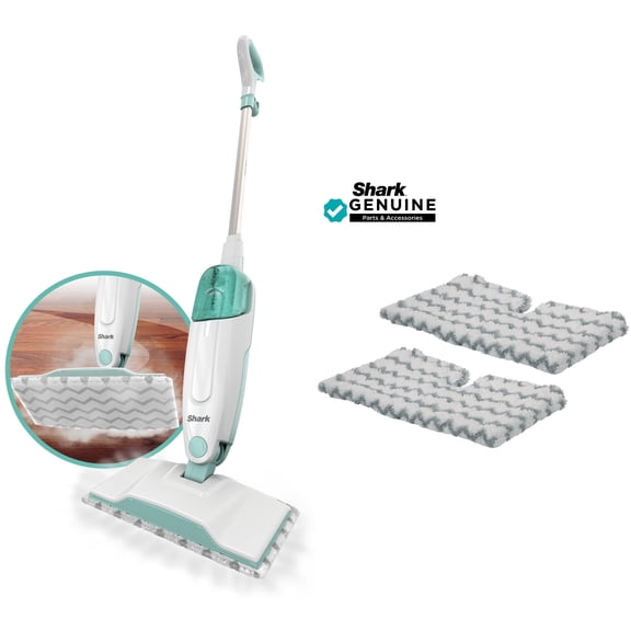 Shark Steam Mop, S1000WM & Shark Washable Microfiber Pocket Steam Mop Cleaning Pad, XT3601, compatible with Steam Mop SE460, 2 Pack