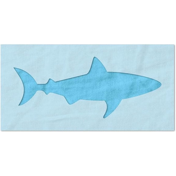 Shark Stencil, 6 x 2.5 inches, 14 Mil Mylar Plastic, Stencil Stop