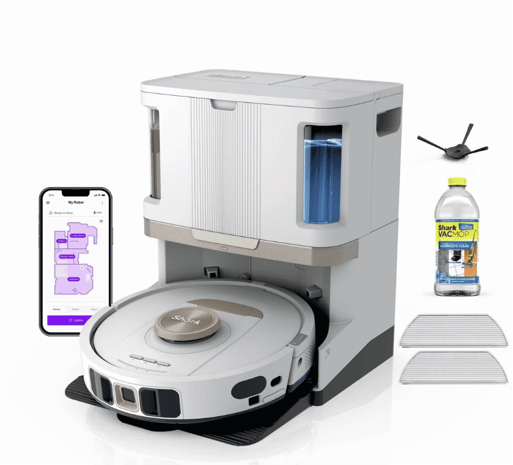 Shark Stratos 2-in-1 Robot Vacuum & Mop RV2710ZE 9" Cleaning Path White