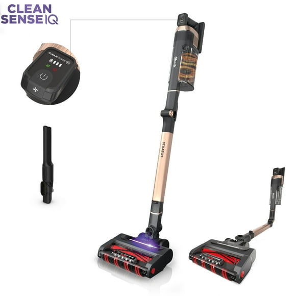 Shark Stratos Cordless Stick Vacuum, Carpets & Hardfloors, Clean Sense IQ Technology, DuoClean PowerFins HairPro, 50 Mins Run Time, IZ840H Rose Gold