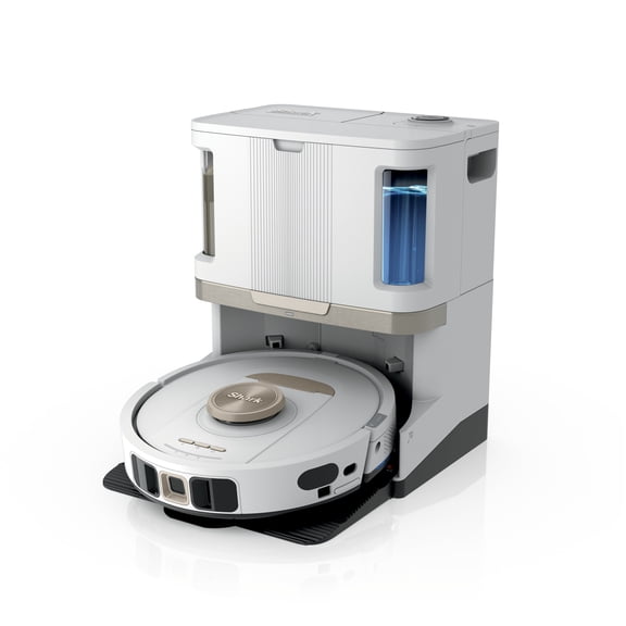 Shark Stratos 2-in-1 Robot Vacuum & Mop, Edge Detect, Anti-Hair Wrap Brushroll, Pet Friendly, NeverTouch Self-Cleaning Base, RV2720ZE White