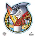 thumbnail image 1 of Shark Surfer - 5" Vinyl Sticker - For Car Laptop I-Pad - Waterproof Decal, 1 of 1
