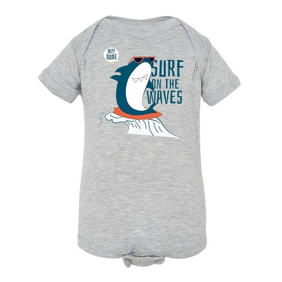 Shark Surfing The Waves Bodysuit Infant -Image by Shutterstock, 18 Months