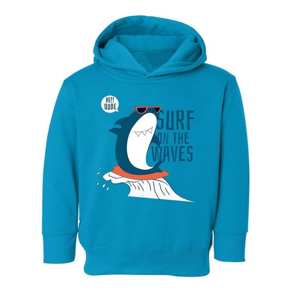 Shark Surfing The Waves Hoodie Toddler -Image by Shutterstock, 5 Toddler