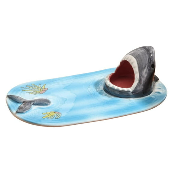 Shark Sushi Plate,Shark Ceramic Sushi Plate,Creative Shark Shaped Serving Platter,Hand-Painted Food Serving Tray with Soy Sauce Bowl and Chopstick Holder,Sushi Dishes Gifts for Shark Party Lovers