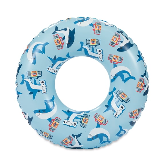 Shark Swim Tube Pool Float,Blue, for Kids and Adults, Unisex