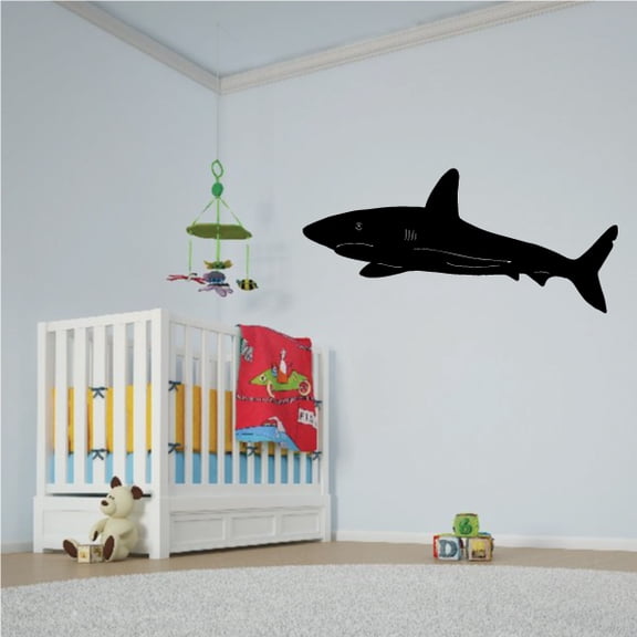 Shark Swimming Silhouette Decal - 36 Inches