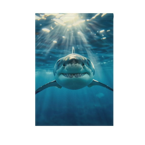 Shark Swimming Underwater Garden Flag 12"x18" Double-Sided Yard Flags for Outside Outdoor All Seasonal Decoration