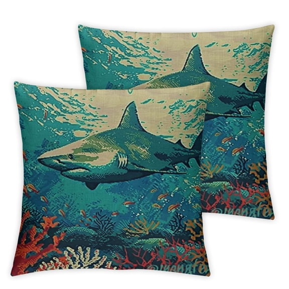 Shark Swimming in Sea Decoratio Home Decorative Throw Pillow Case Cushion Cover for Sofa Couch,