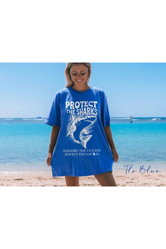 Shark T Shirt, Shark Lover Shirt, Surf Shirts Beach Shirt Respect The Locals, Protect The Sharks, Oceans Summer T-Shirts, Shark Merch