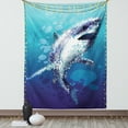 thumbnail image 1 of Shark Tapestry, Digital Psychedelic Shark Figure with Droplets Scary Atlantic Beast Abstract Artwork, Wall Hanging for Bedroom Living Room Dorm Decor, 60W X 80L Inches, Blue Grey, by Ambesonne, 1 of 2