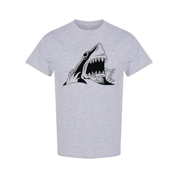 Shark Tattoo Silhouette T-Shirt Men -Image by Shutterstock, Male XX-Large