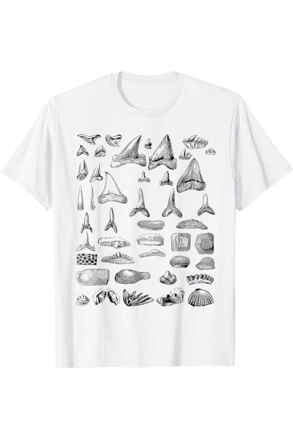 Shark Teeth Shirt T-ShirtMen's and women's pure cotton short-sleeved shirts