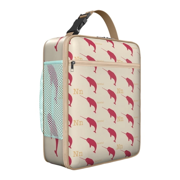 Shark-Themed Lunch Bag for Everyday Use, Insulated Reusable Lunch Box with Leakproof Seal, Ocean Series Compact Cooler Tote with Pockets for School or Office