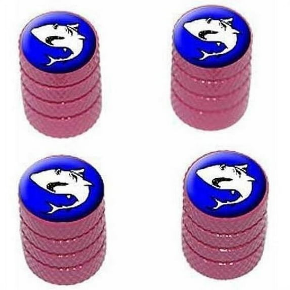 Shark Tire Rim Wheel Aluminum Valve Stem Caps, Multiple Colors