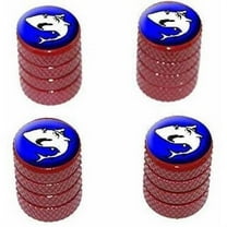 Shark Tire Rim Wheel Aluminum Valve Stem Caps, Multiple Colors