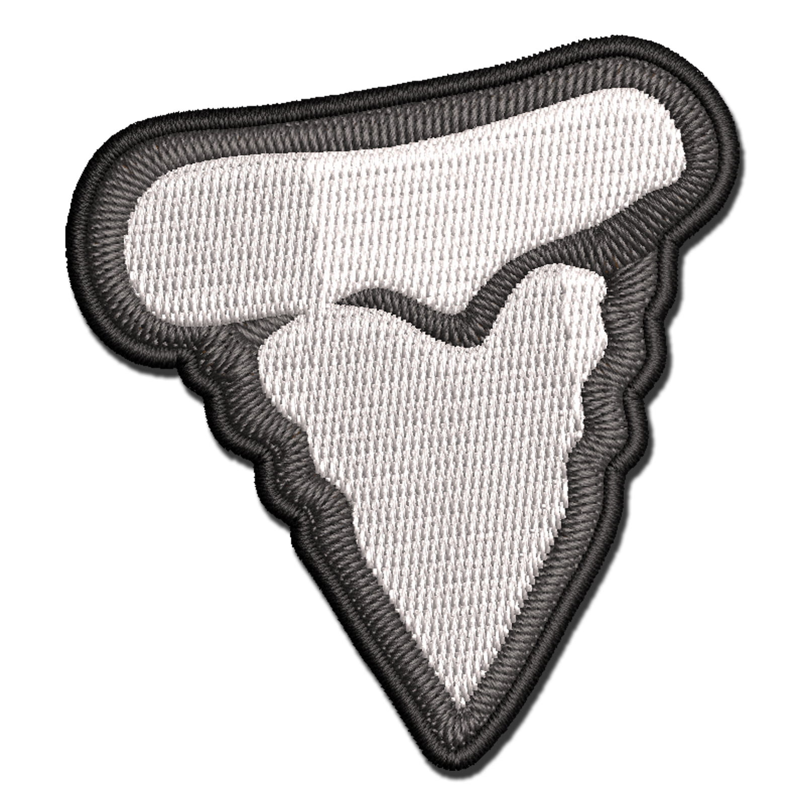 Shark Tooth Fang Applique Multi-Color Embroidered Hook & Loop Patch - 3.5 Inch Large