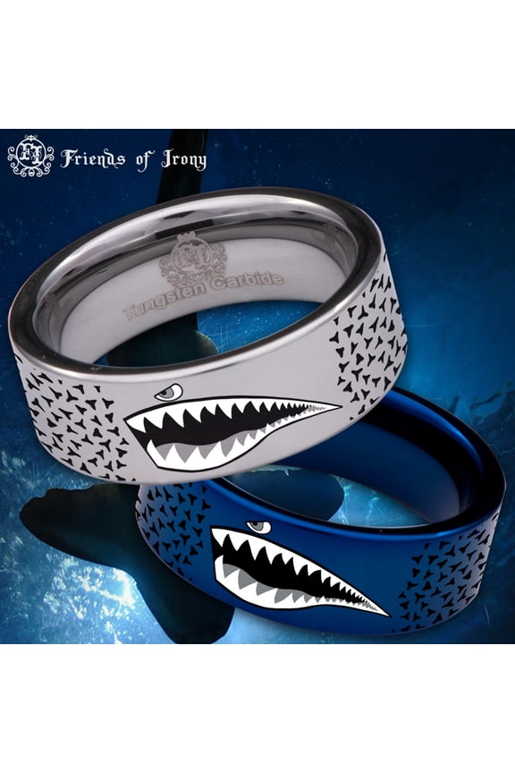 Shark Tooth Tungsten Carbide Ring