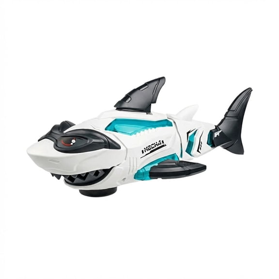 Shark Toy Interactive Crawling Shark Toys with Music and Lights, Auto-Direction Change Crawling Walking Toy Gift for 3 4 6 Year Old, Boy Girl Birthday