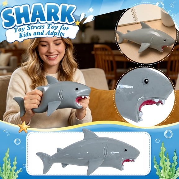 Shark Toy Ocean Animal Fidget Squeeze Stress Relief Soft Sensory Gadget For Adult Desk Relaxation Novelty Gift
