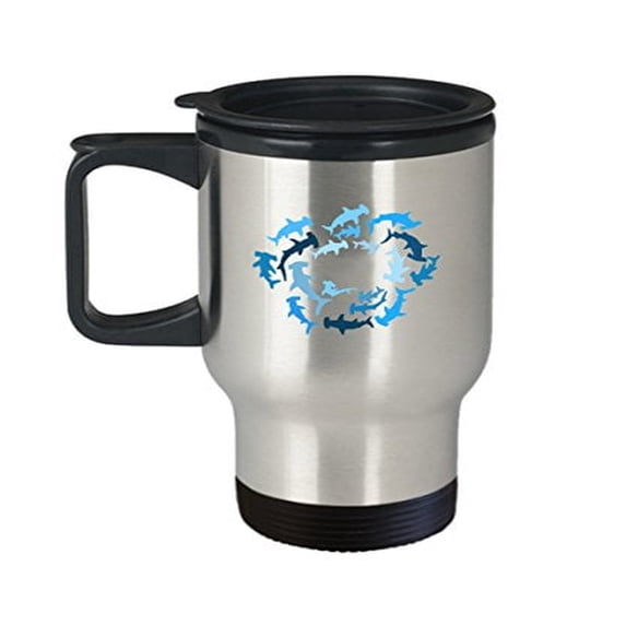 Shark Travel Mug - 14 Oz Stainless Steel Coffee Cup - Ocean Animal Gift