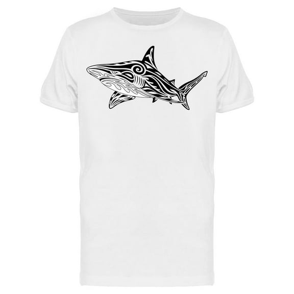 Shark Tribal Tattoo Graphic T-Shirt Men -Image by Shutterstock, Male x-Large