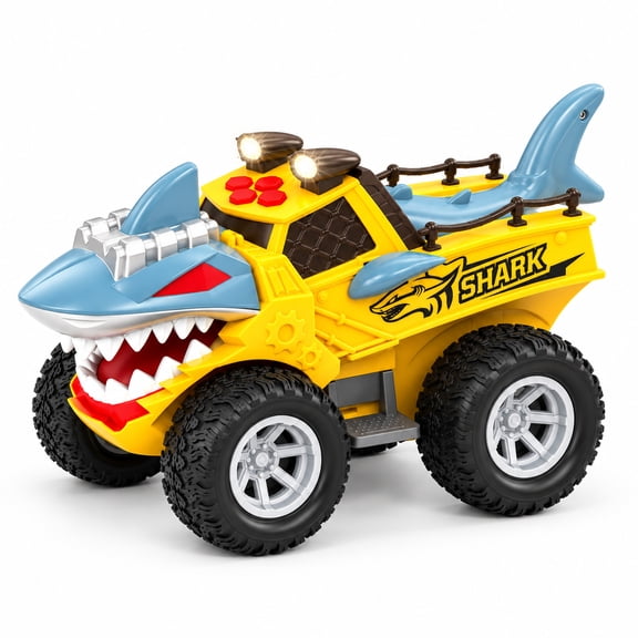 Shark Truck Toy, Car Toys for Boy 3-6 Years, Lights Up Toy Truck for Toddler 2 3 4 5 6 Years Old, Birthday Gift for Kids