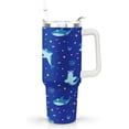 thumbnail image 1 of Shark Tumbler 40oz With Handle Lid and Straw - Shark Gifts for Shark Lovers Women, Men - Shark Coffee Mug Tumbler Metal Insulated Tumblers -Shark Themed gifts, Shark Stuff Decor, 1 of 6