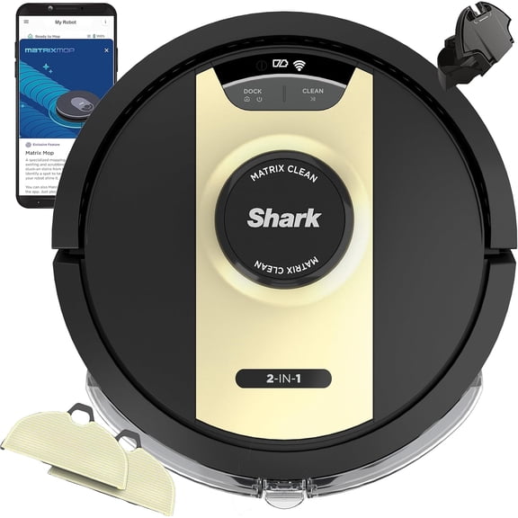 Shark UR2410WD IQ 2-in-1 Robot Vacuum and Mop with Row-by-Row Cleaning, Black