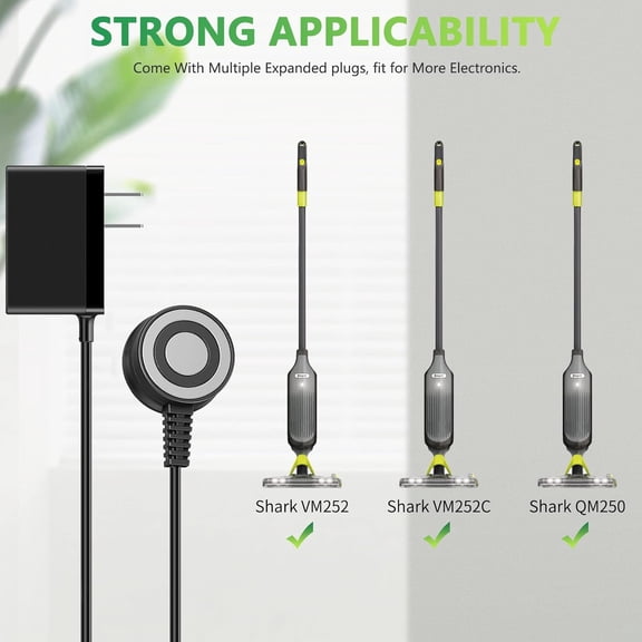 for Shark VACMOP Charger Compatible With VM252 VM252C QM250 Pro Cordless Hard Floor Vacuum Mop - Magnetic Power Cord Charger$$Household Cleaning Products & Supplies