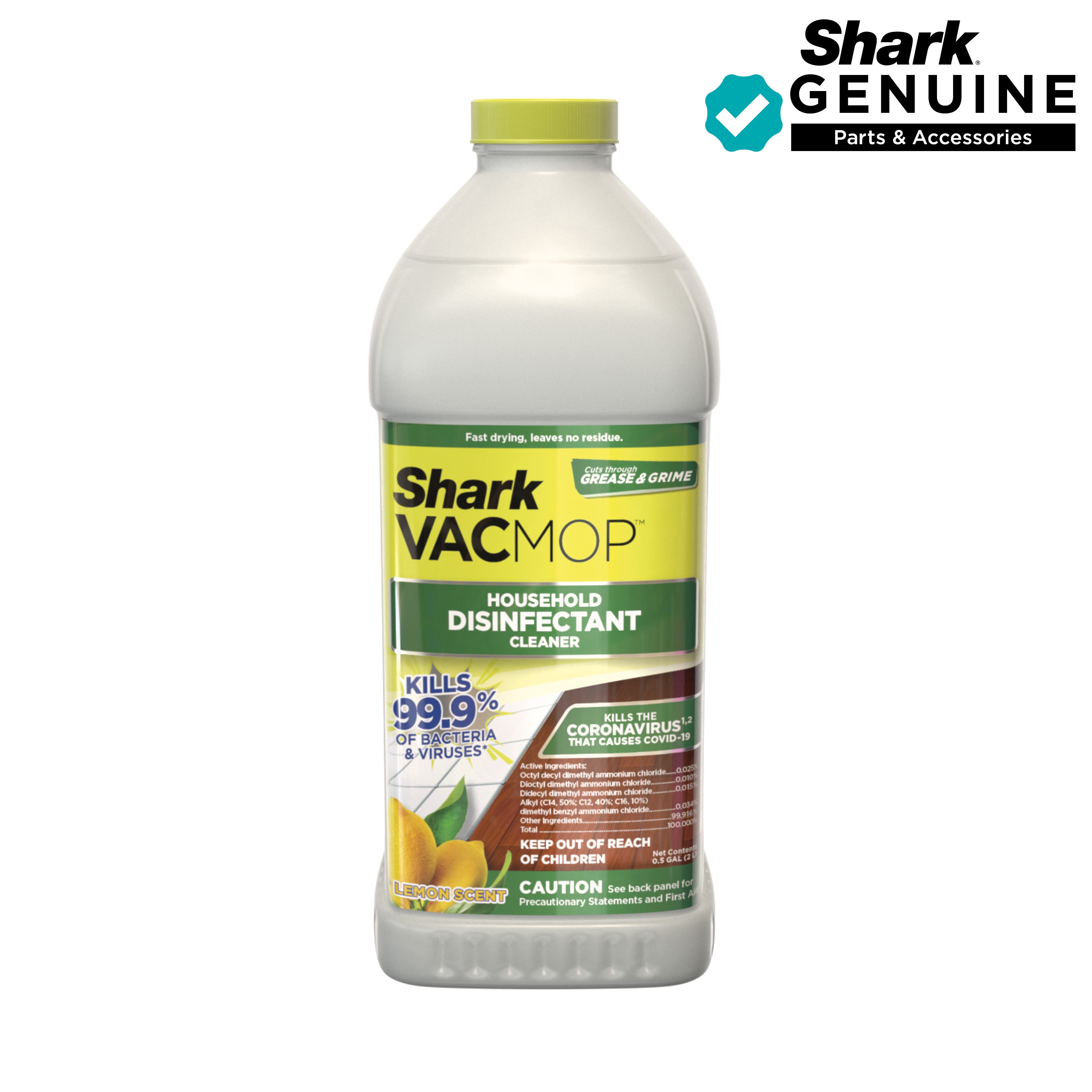 Shark VACMOP Multi-Surface Disinfectant Cleaner Refill 2L Bottle, Lemon Scent, VCD60
