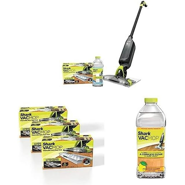 Shark VM252 VACMOP Pro Cordless Hard Floor Vacuum Mop with LED Headlights 4 Disposable Pads & 12