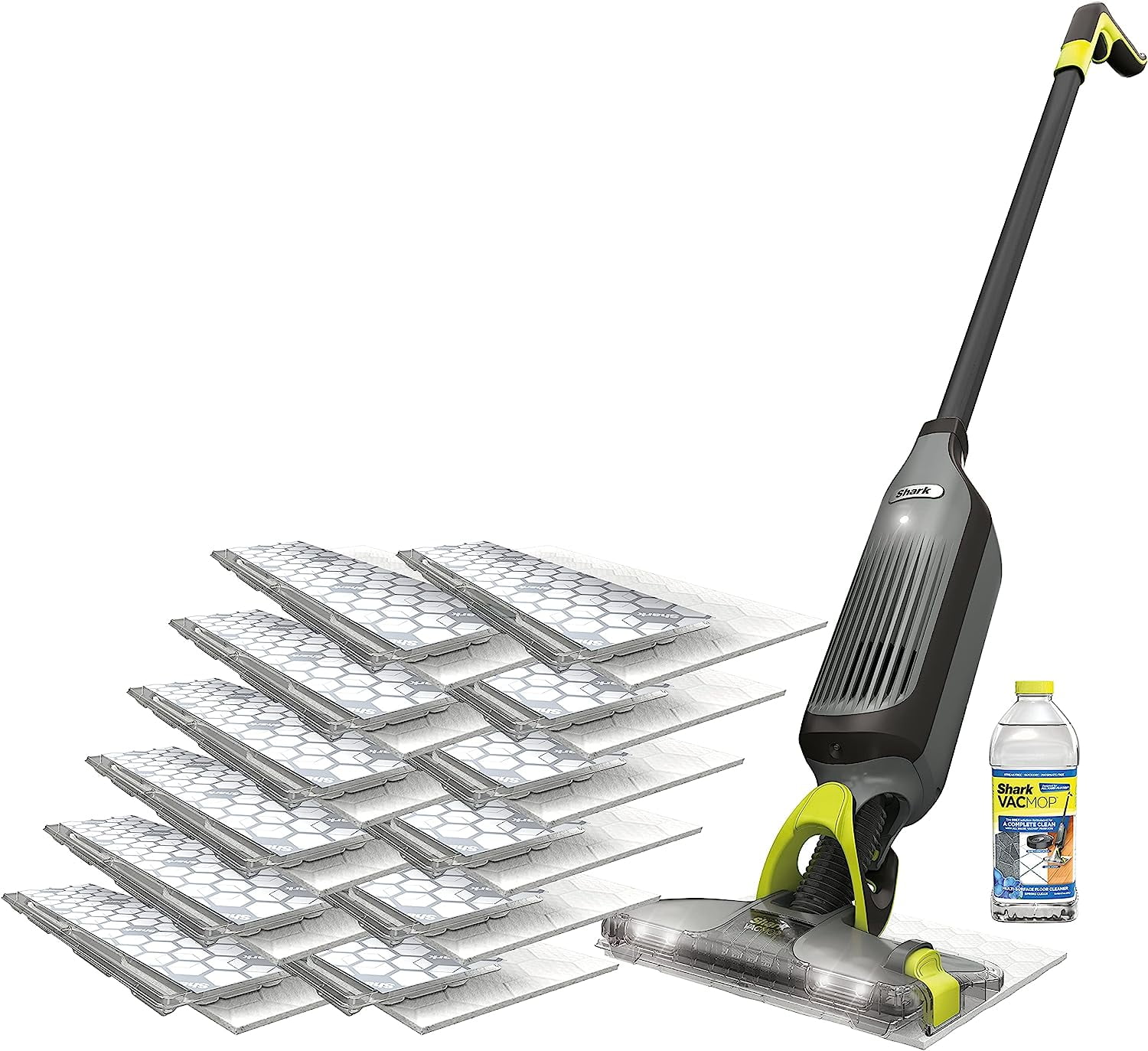 Shark VM252P10 VACMOP Pro Cordless Hard Floor Vacuum Mop, LED Headlights, 12 Disposable Pads