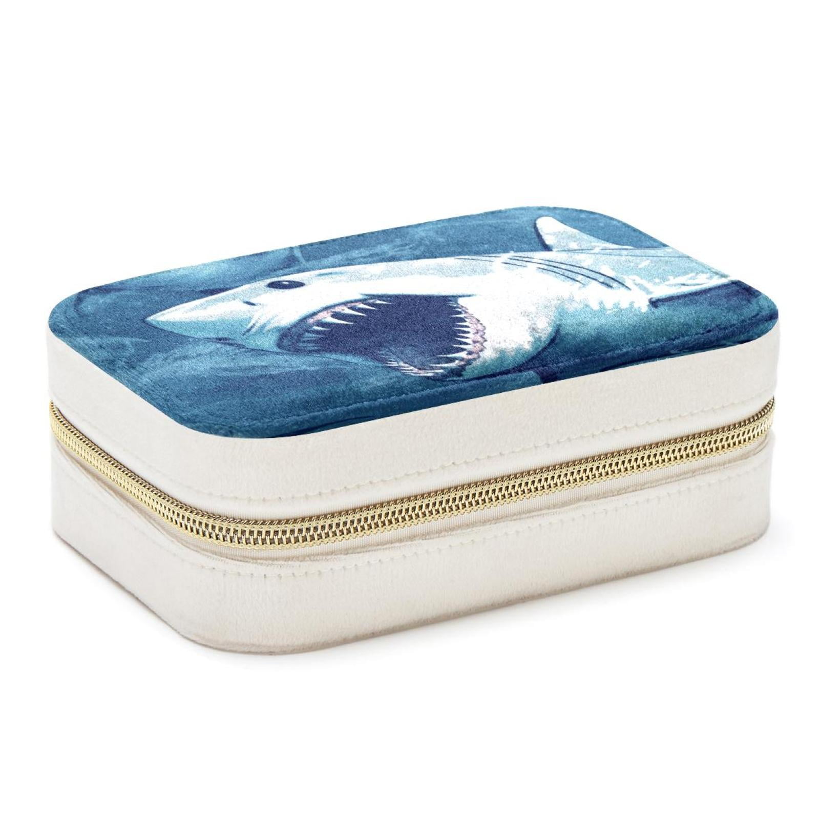 Shark Velvet Portable Decorative Box with Removable Compartment ...