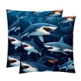 thumbnail image 1 of Shark Velvet Throw Pillow Covers Inserts in 16x16, 18x18, and 20x20 Inches - Set of 2 - Unique Patterns for Throw Pillow Covers for All Occasions, 1 of 6