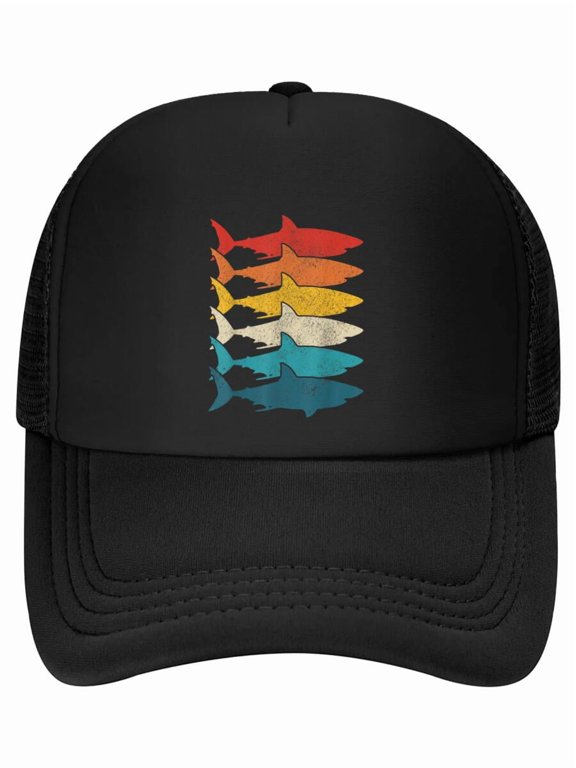 Shark Vintage Fish Fishing Great White Shark Retro Baseball Cap