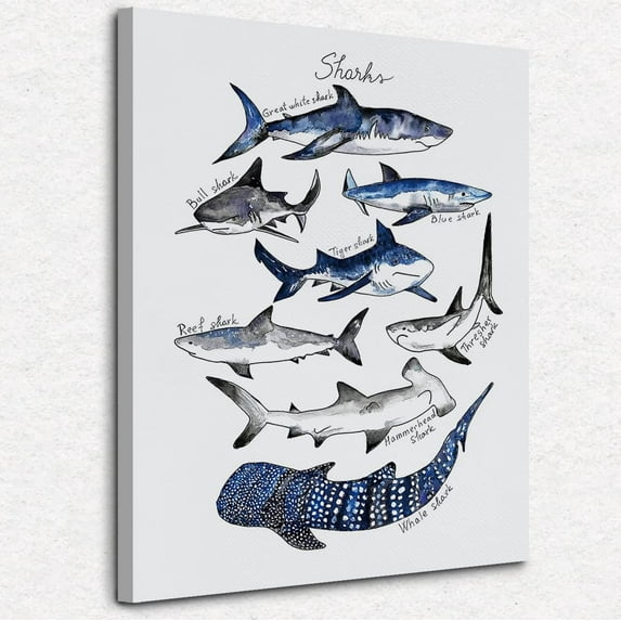 Shark Wall Art, Shark Wall Decor, Shark Poster, Shark Decor, Classroom Library Decor, Shark Gifts, Shark Room Decor, Ocean Themed Bathroom Decor