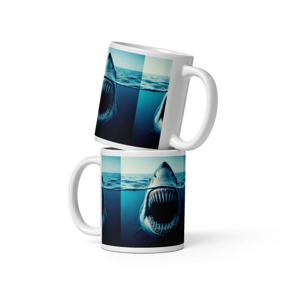 Shark Week - Jaws inspired Theme - White glossy mug (11 oz)