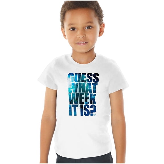 Shark Week Officially Licensed Guess What Week It Is Kids T Shirt (4) for Toddler Boys and Girls, White