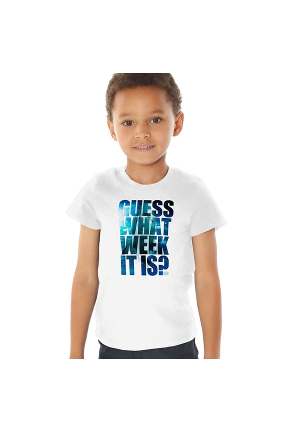 Shark Week Officially Licensed Guess What Week It Is Kids T Shirt (4) for Toddler Boys and Girls, White